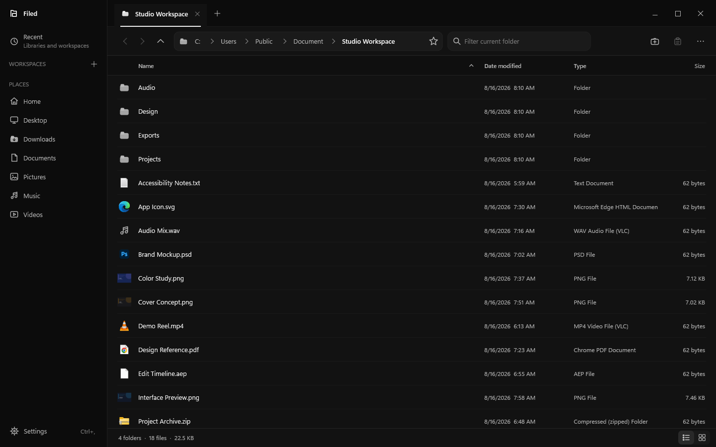 Filed showing a Windows folder in Details view